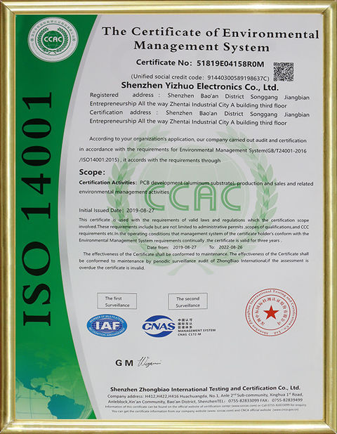 Chine Shenzhen Yizhuo Electronics Co., Ltd certifications